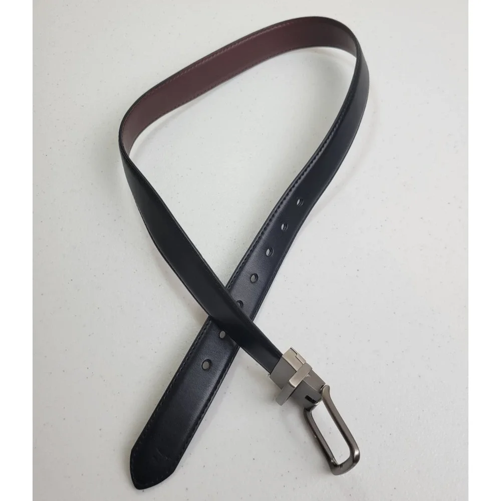 Bulliant Black Leather Business Formal Career Casual Dress Belt Men's Size 32/34